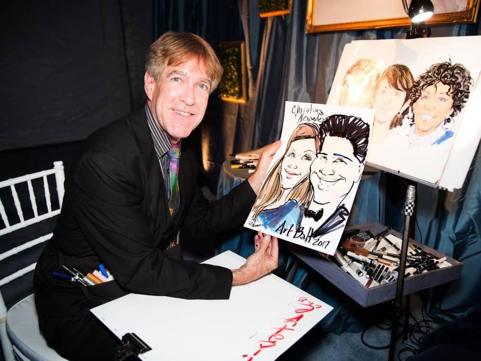 Caricature artist at Dallas Art Ball 2017