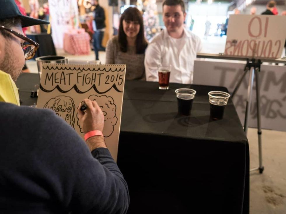 Caricature artist at Meat Fight 2015