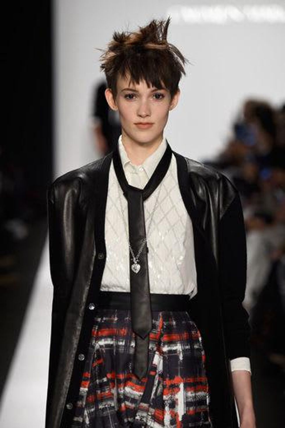 Carmen Marc Valvo punk schoolgirl look from fall 2015 collection