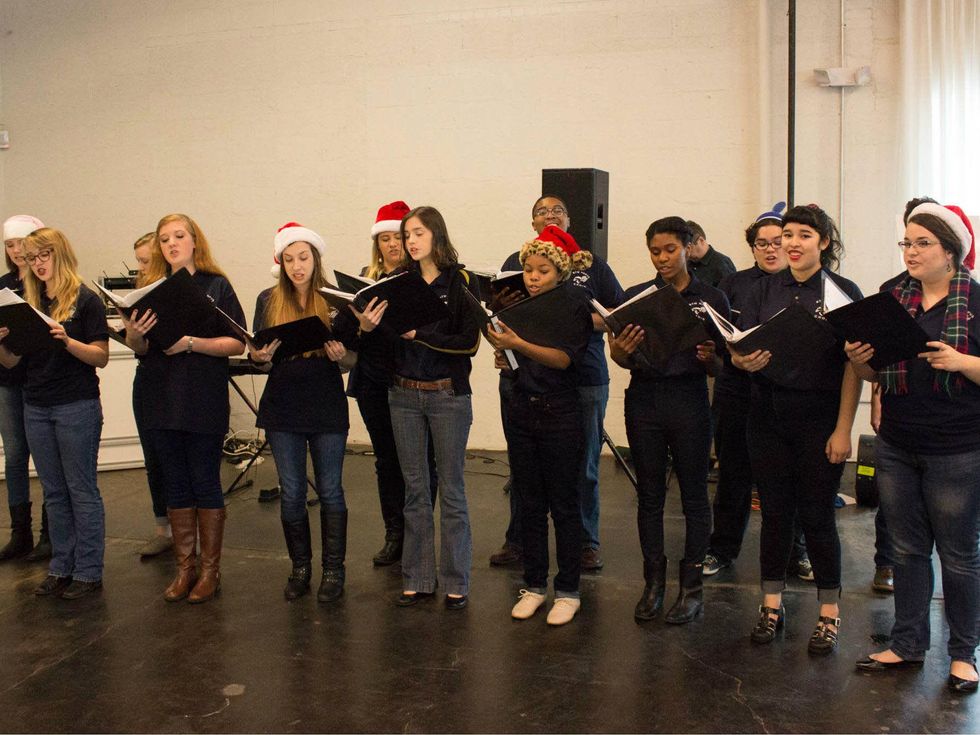 Carolers at CultureMap Holiday Pop-up Shop 2014