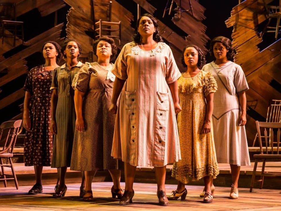 Carrie Compere (Sofia) and the North American tour cast of The Color Purple