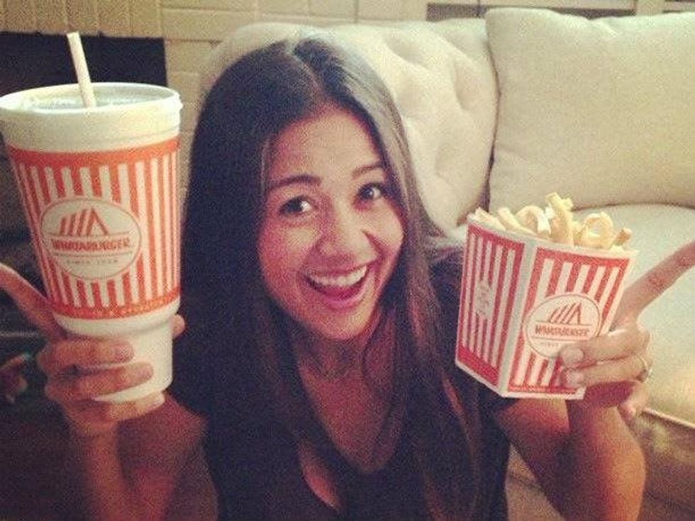 Catherine Giudici with Whataburger