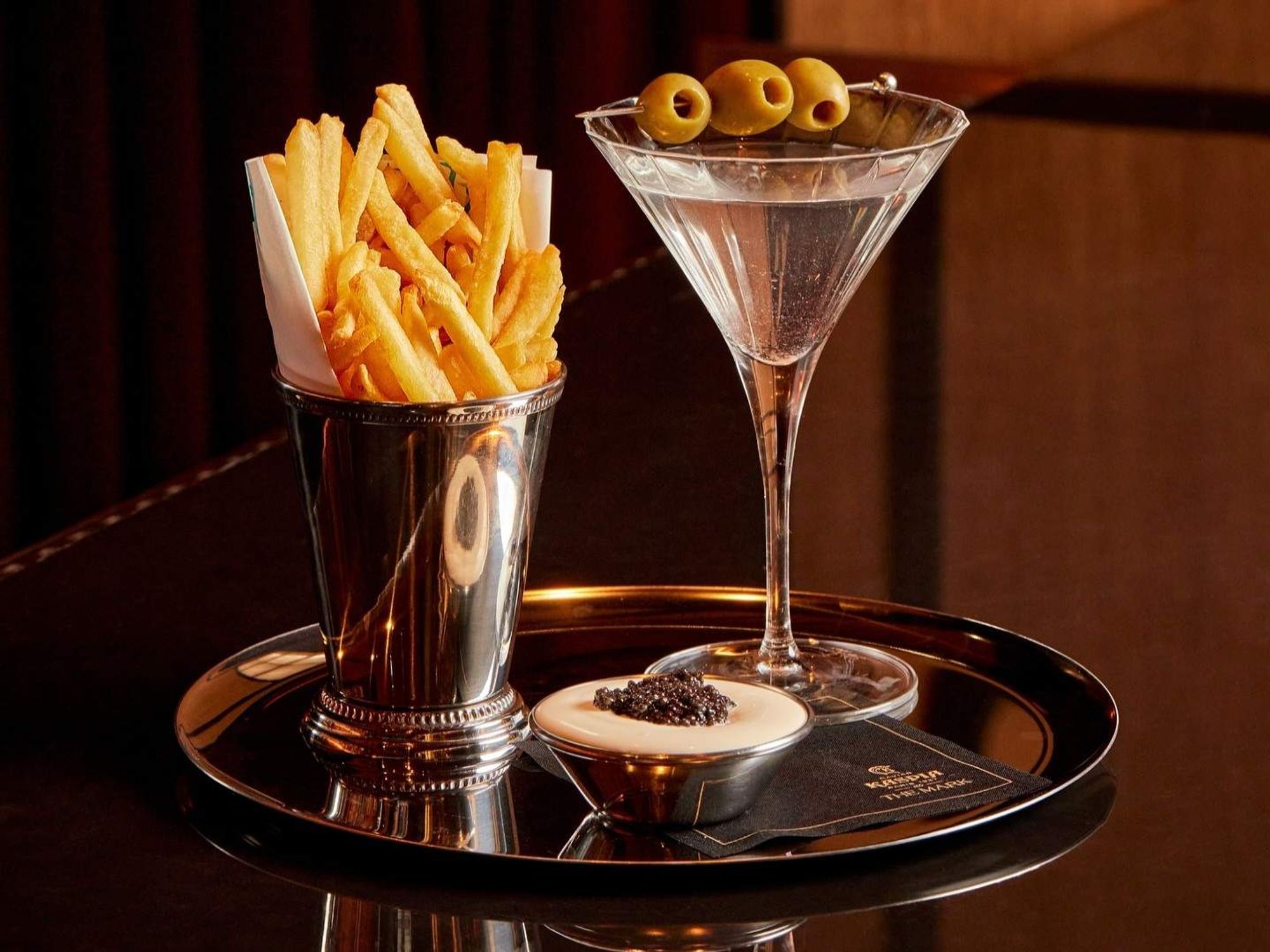 Caviar Kaspia at the Mark French fries martini