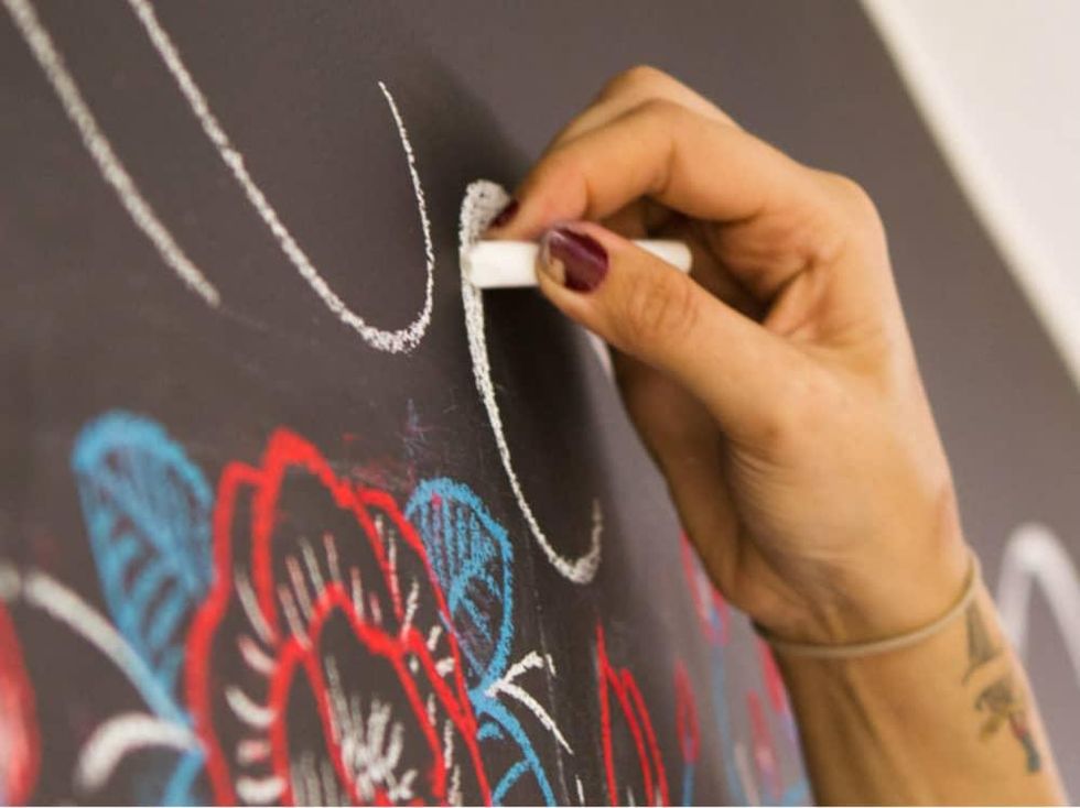 Chalkboard art at Creating in Cahoots in McKinney