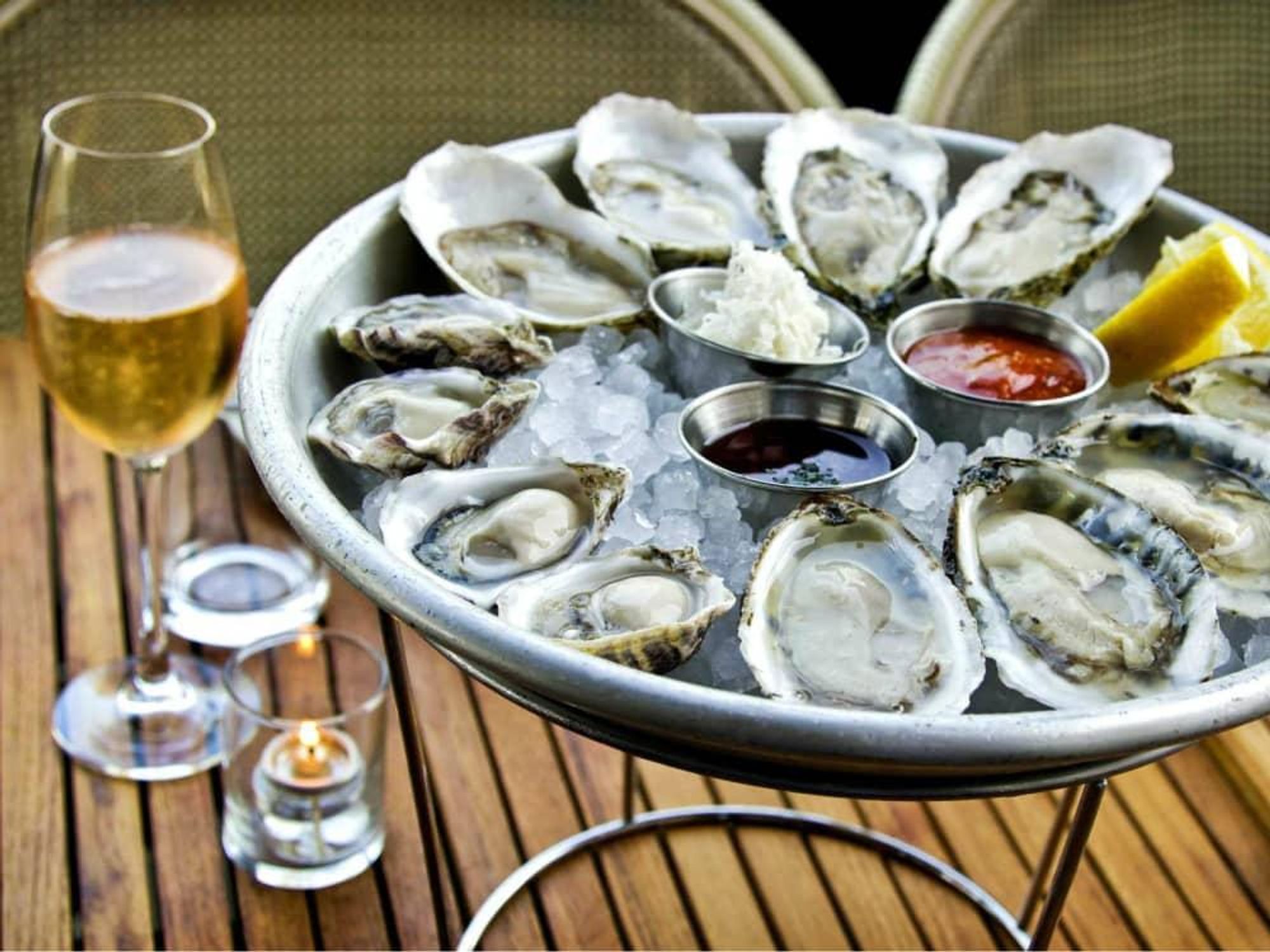 Champagne, Oysters, Proof + Pantry