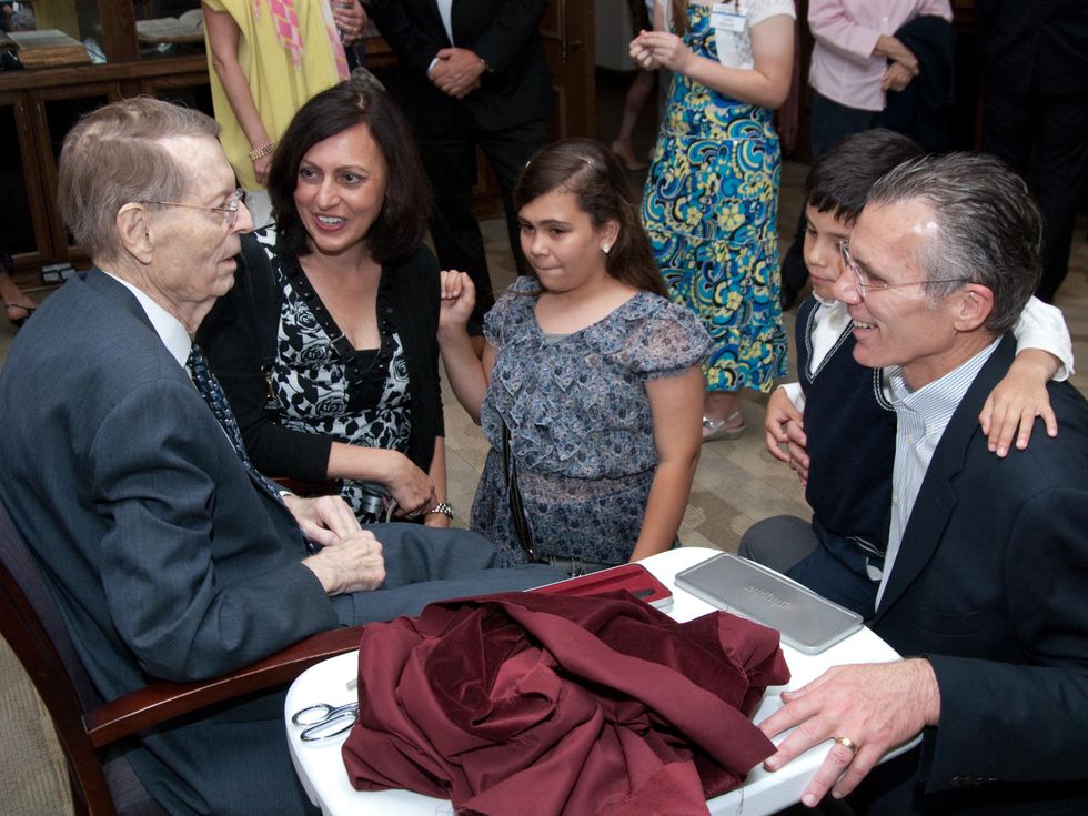 Charles C. Ryrie, Liz, Becca, Johnathan, Michael Brophey, Museum of Biblical Art, library opening