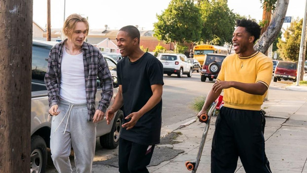 Charlie Plummer, Kelvin Harrison, Jr., and Jacob Latimore in Gully