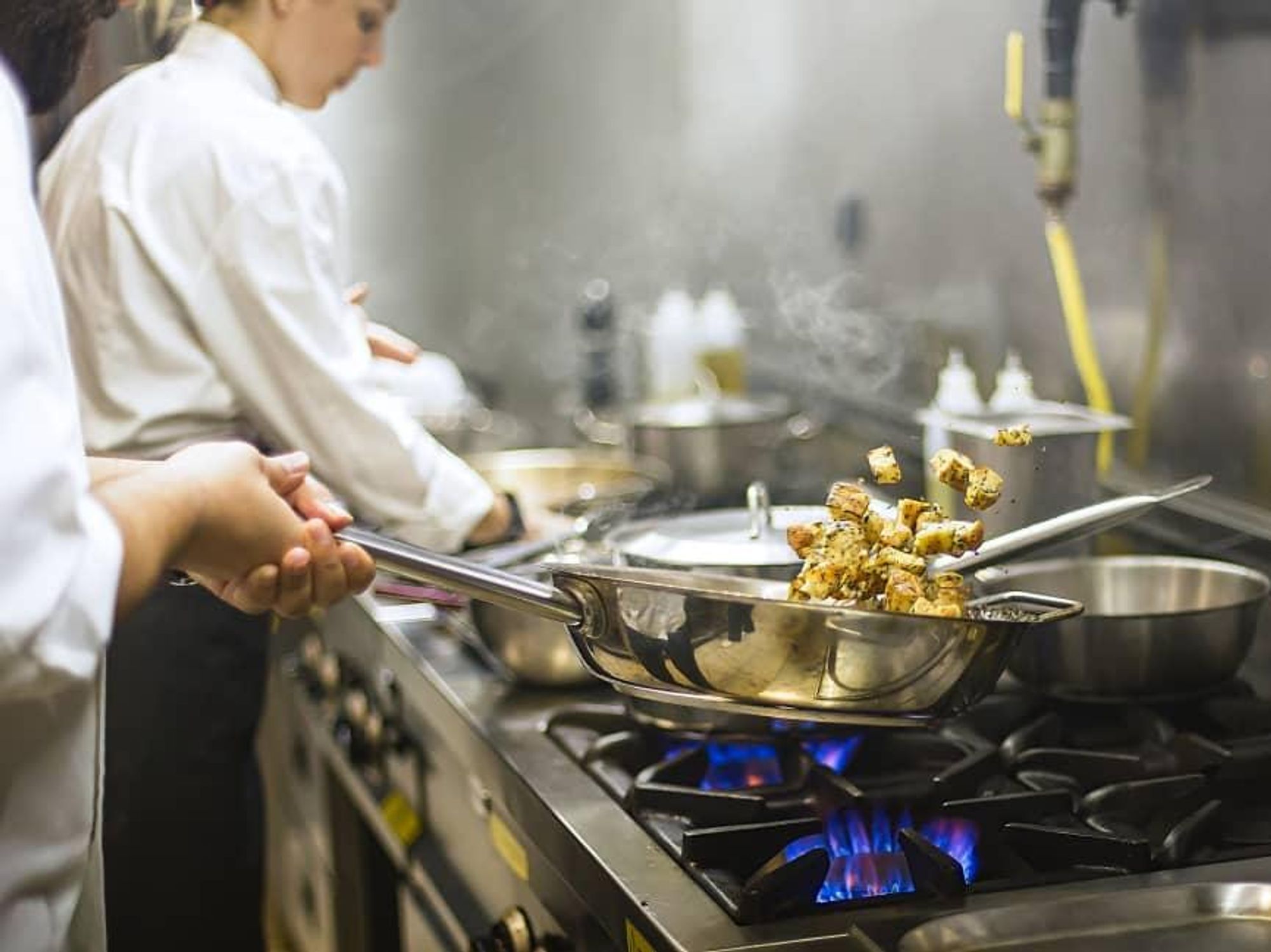 Chef cooking in kitchen