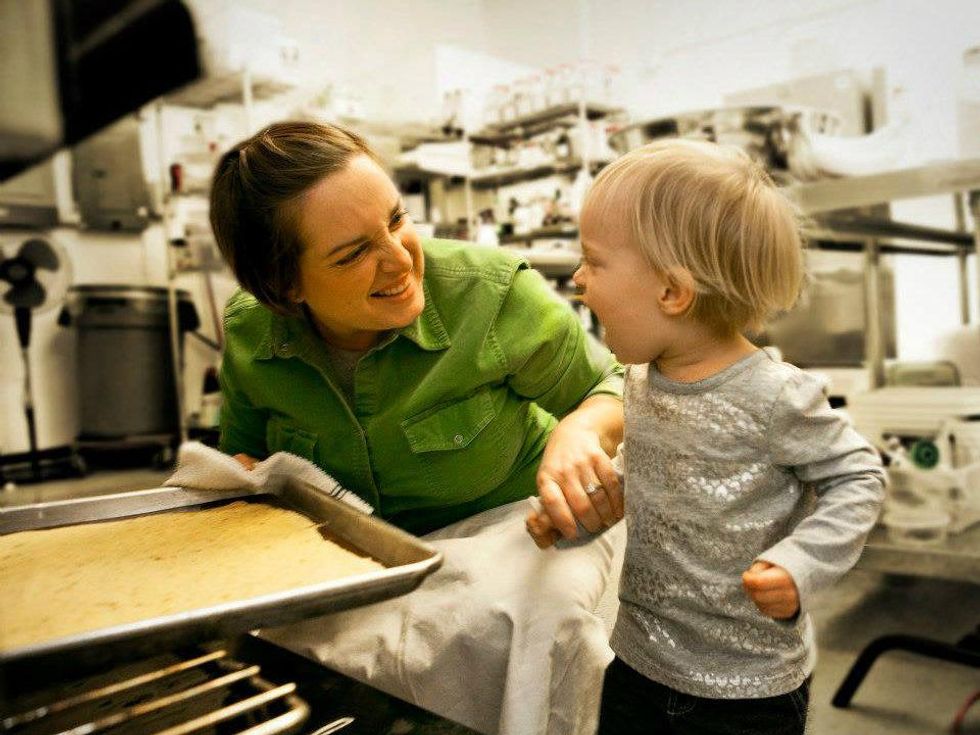 Chef Tara Anderson of Half Pint Palates with daughter Vivian