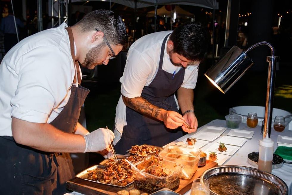 Chefs preparing food