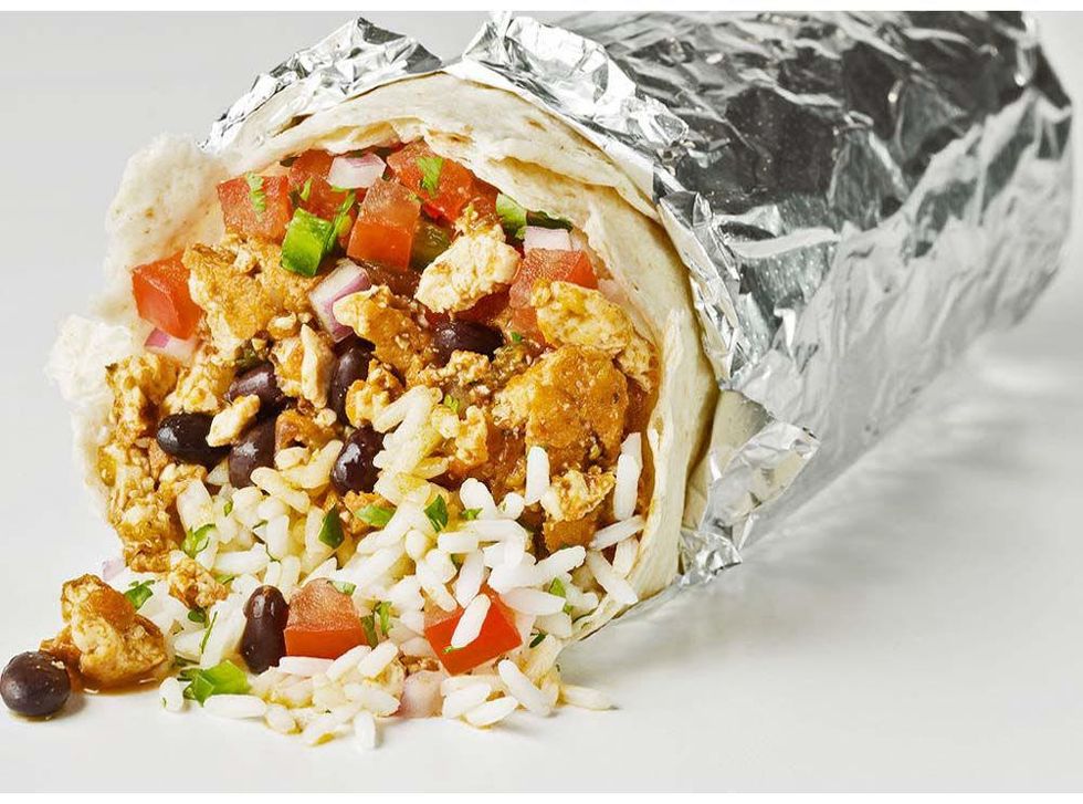 Chipotle sofritas tofu burrito