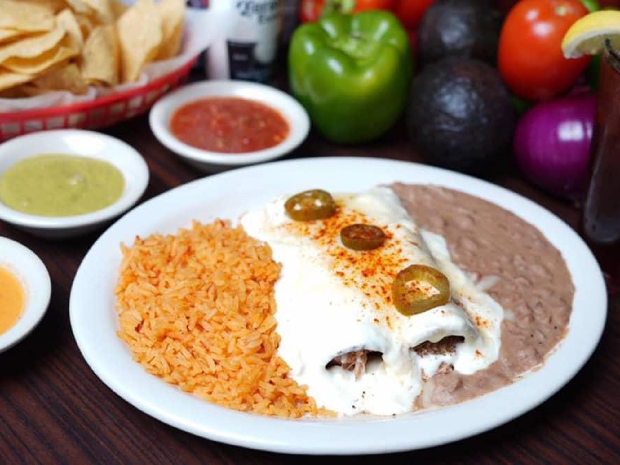 Chips and salsa enchiladas