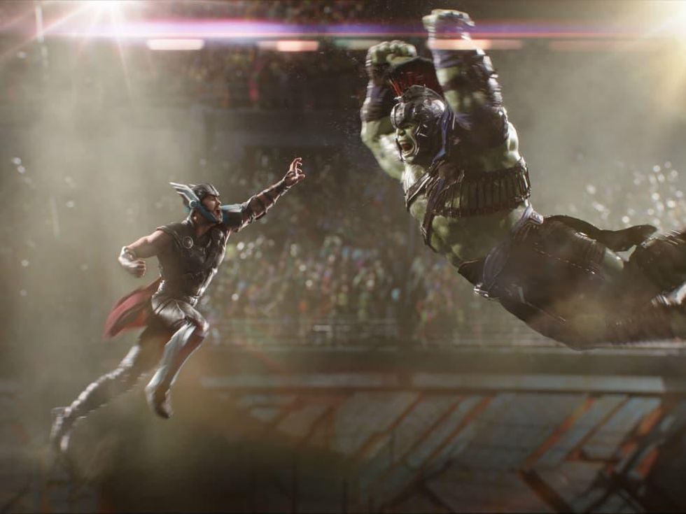 Chris Hemsworth and Mark Ruffalo in Thor: Ragnarok