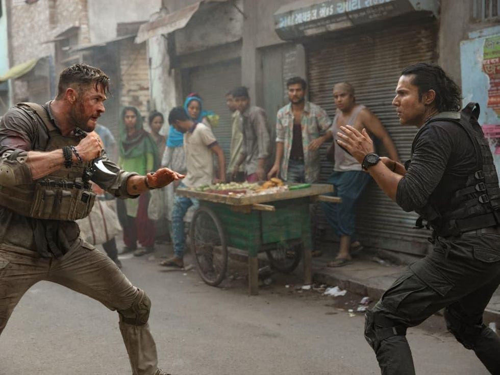 Chris Hemsworth and Randeep Hooda in Extraction