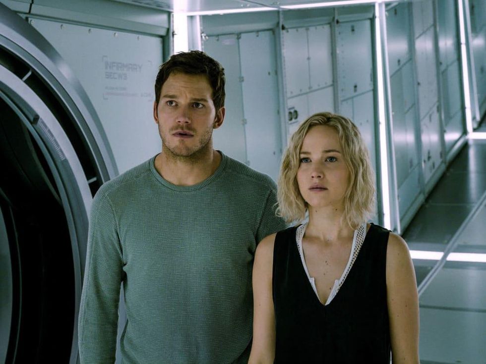 Chris Pratt and Jennifer Lawrence in Passengers
