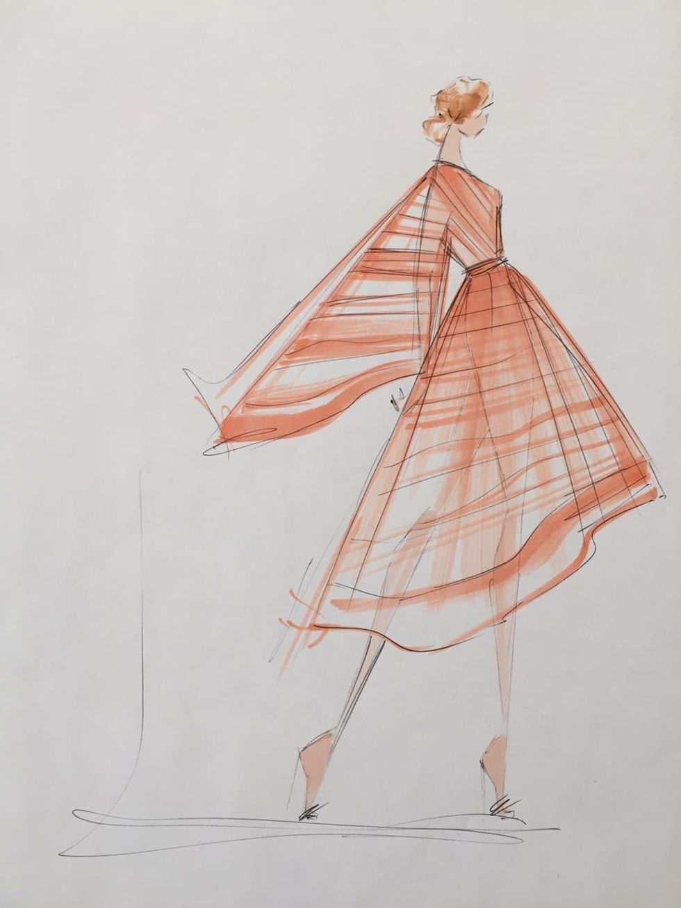 Christian Siriano inspiration sketch New York Fashion Week spring 2016