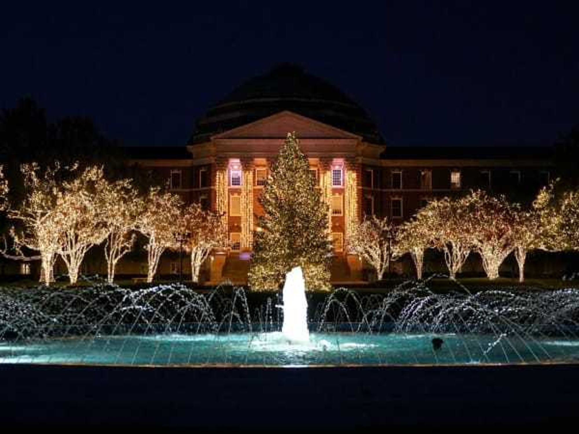 Christmas lights at Southern Methodist University in Dallas