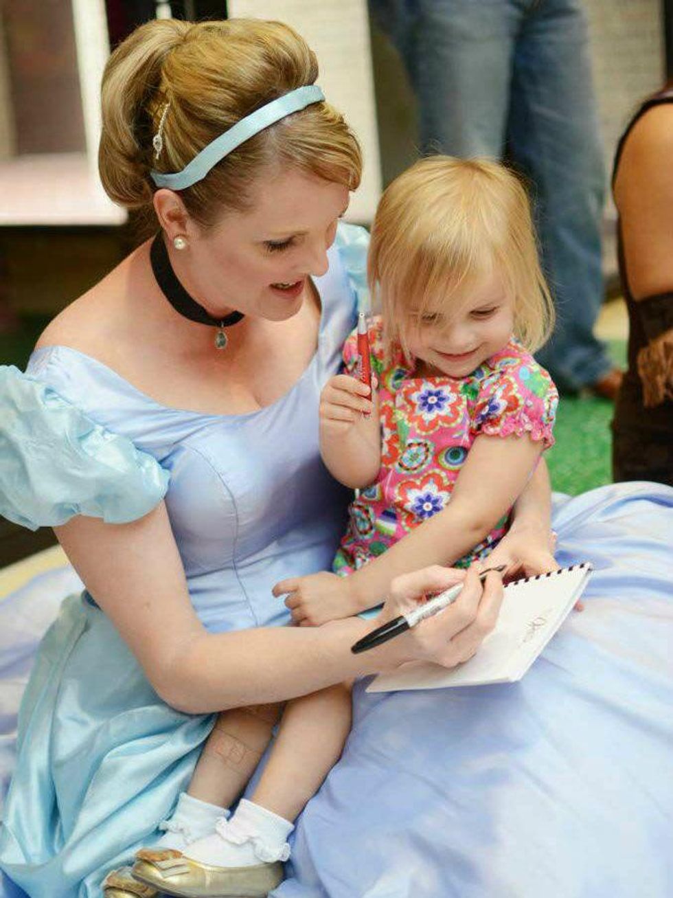 Cinderella and little girl at Texas Scottish Rite Hospital for Children Character Breakfast