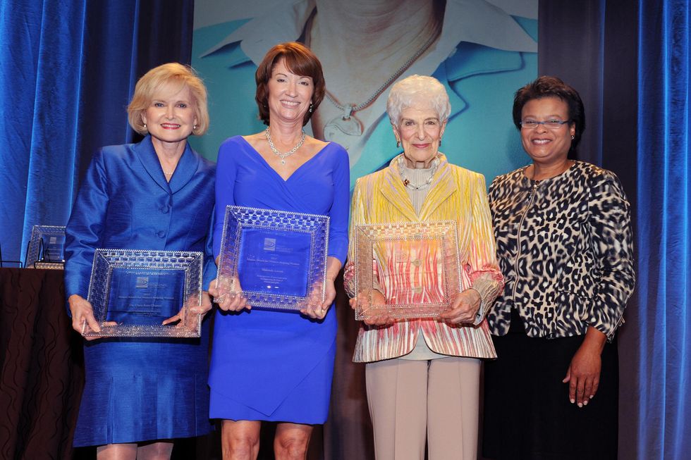 Clare Buie Chaney, Melendy Lovett, Beverly Tobian, Brenda Jackson at Dallas Women's Foundation Dinner
