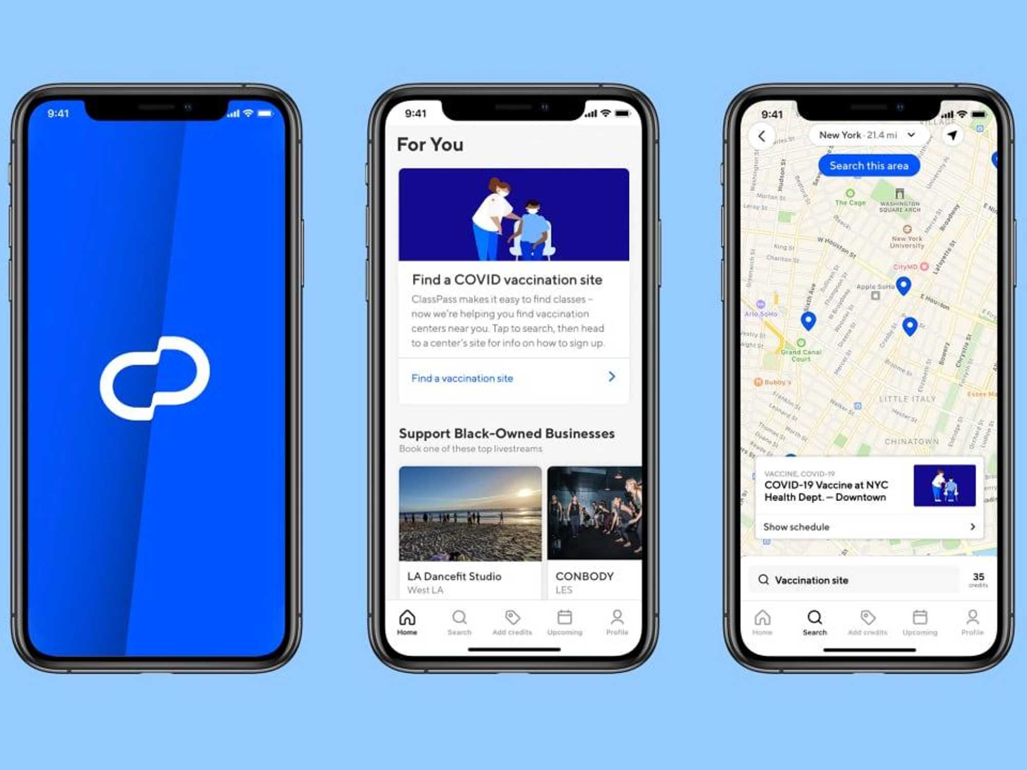 ClassPass covid 19 vaccine finder app houston