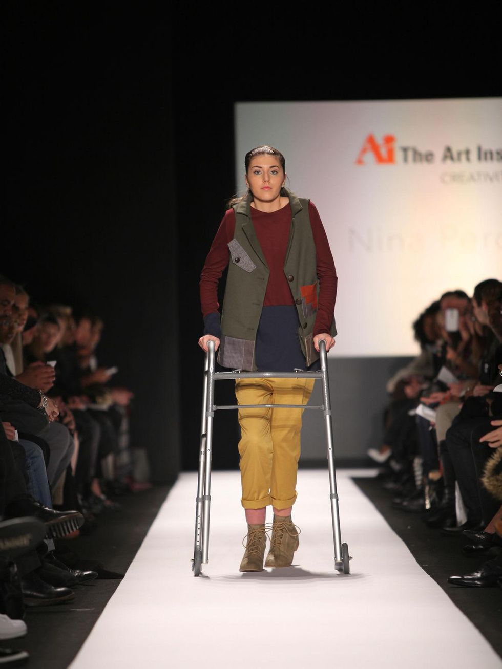 Clifford New York Fashion Week fall 2015 The Art Institutes winners February 2015 Nina Perdoma model Megan Silcott Look 1