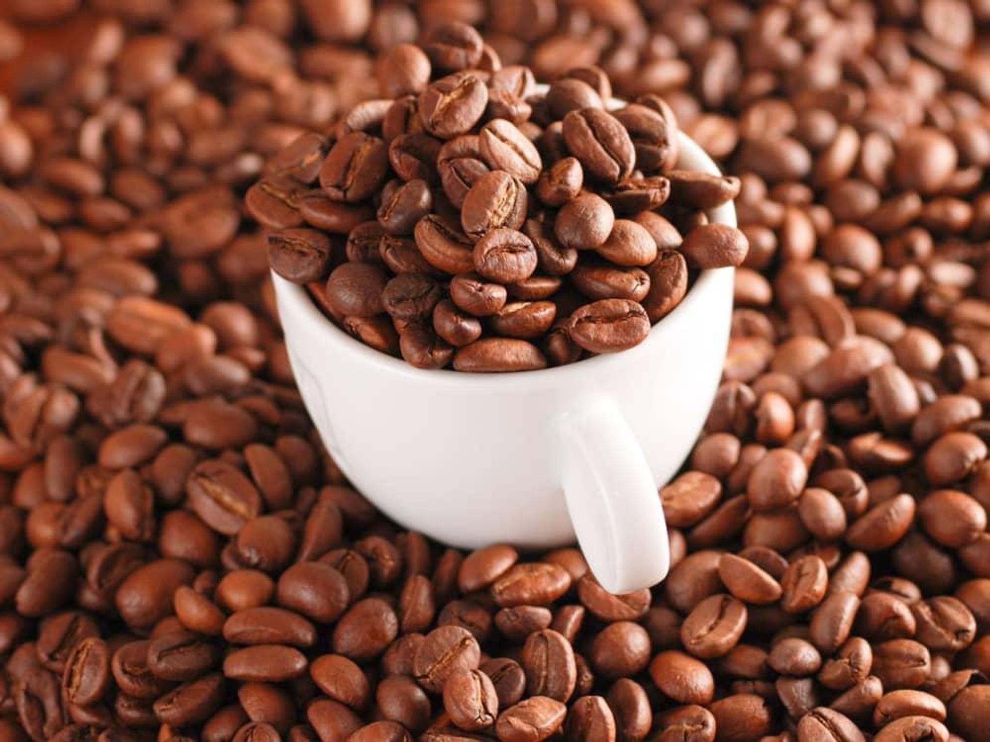 Coffee beans, cup mug