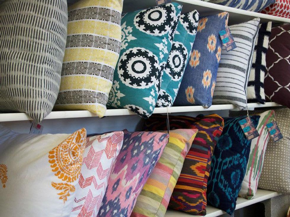 colorful pillows, kufri life dallas