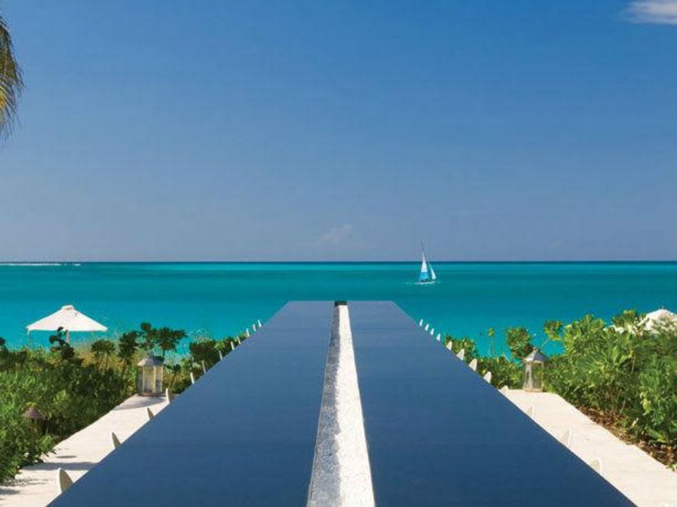 Communal table on the beach