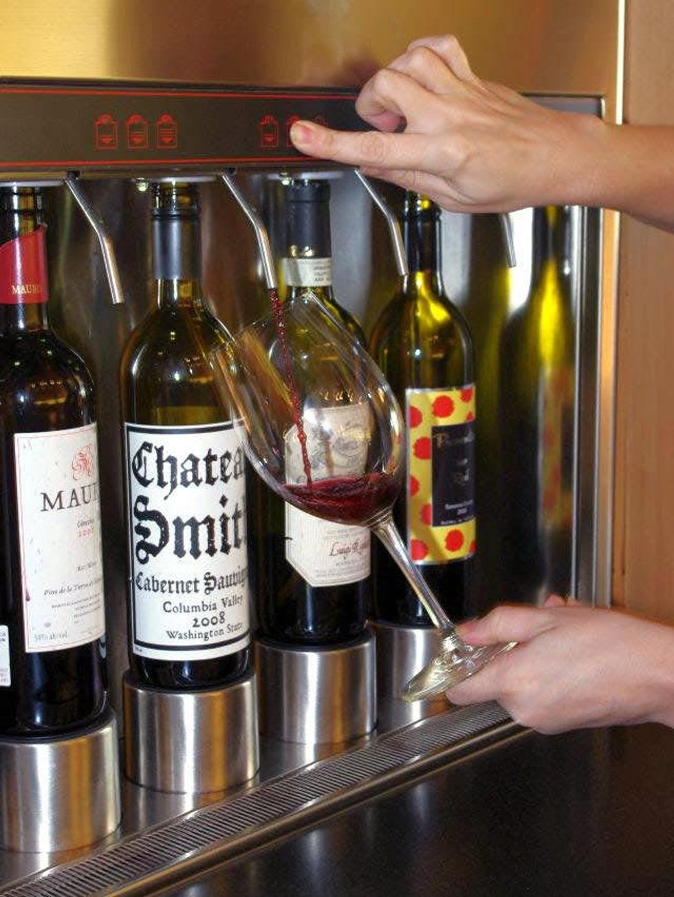 Computerized Wine Dispenser in Cork Wine Bar.