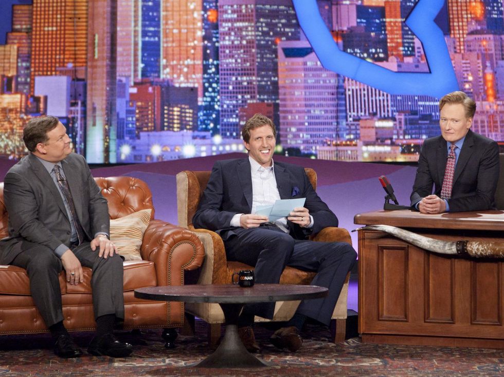 Conan O'Brien in Dallas with Dirk Nowitzki