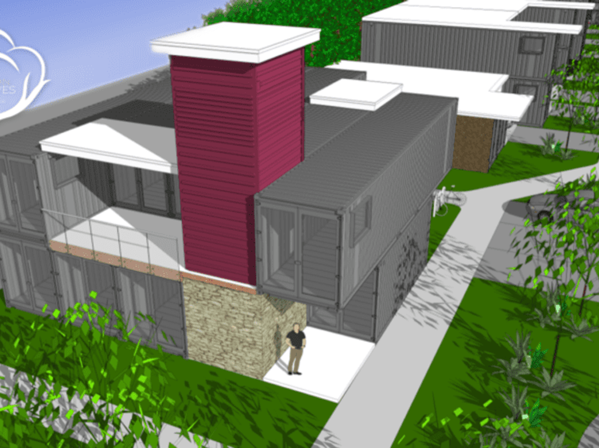 Cotton Groves shipping containers