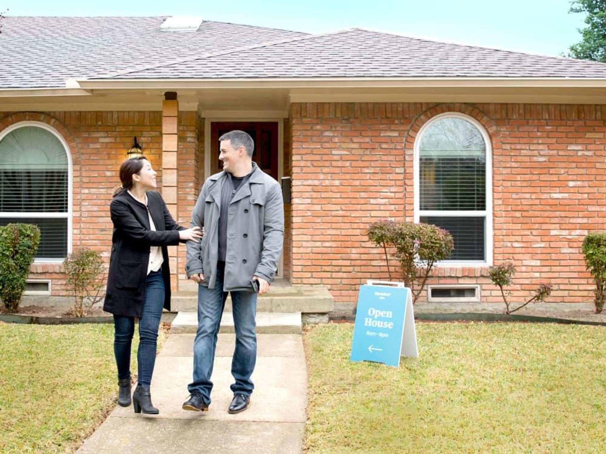 Couple viewing an Opendoor house for sale