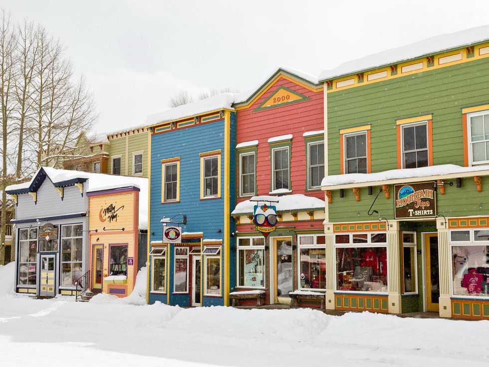 Crested Butte downtown winter with snow