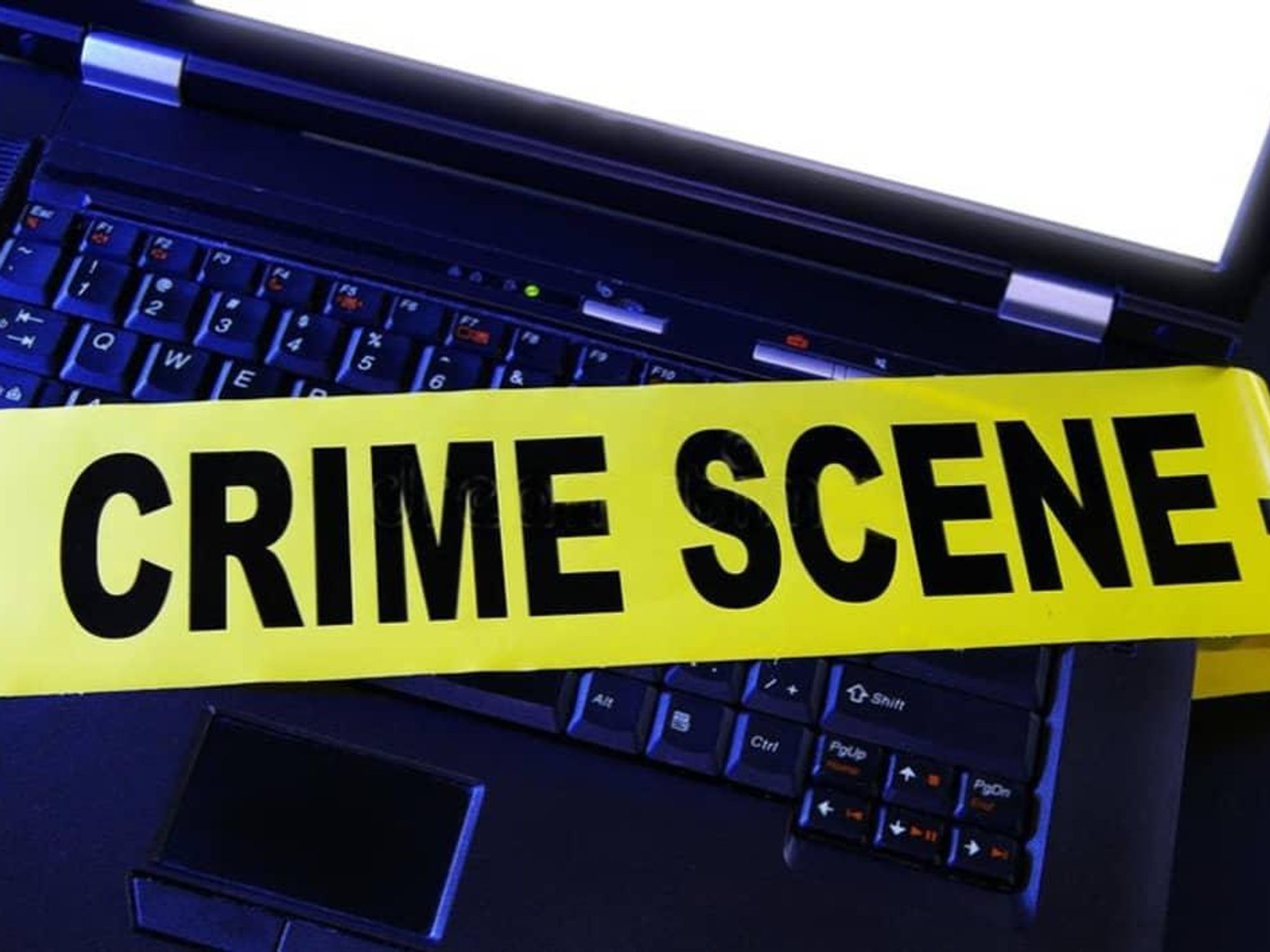 crime scene, laptop, computer