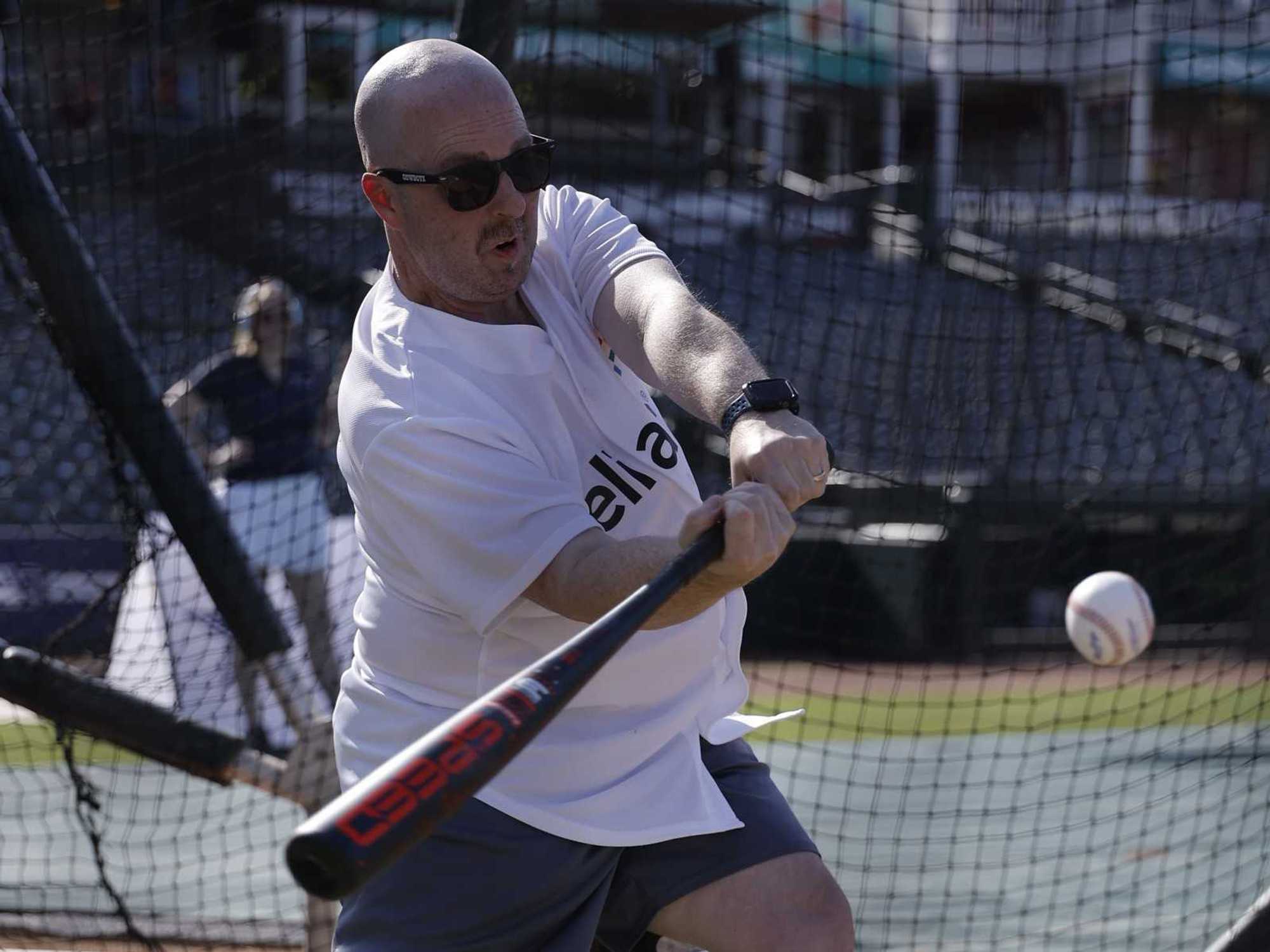 CultureMap's Alex Bentley competing in the Media League part of the 2026 Reliant Home Run Derby