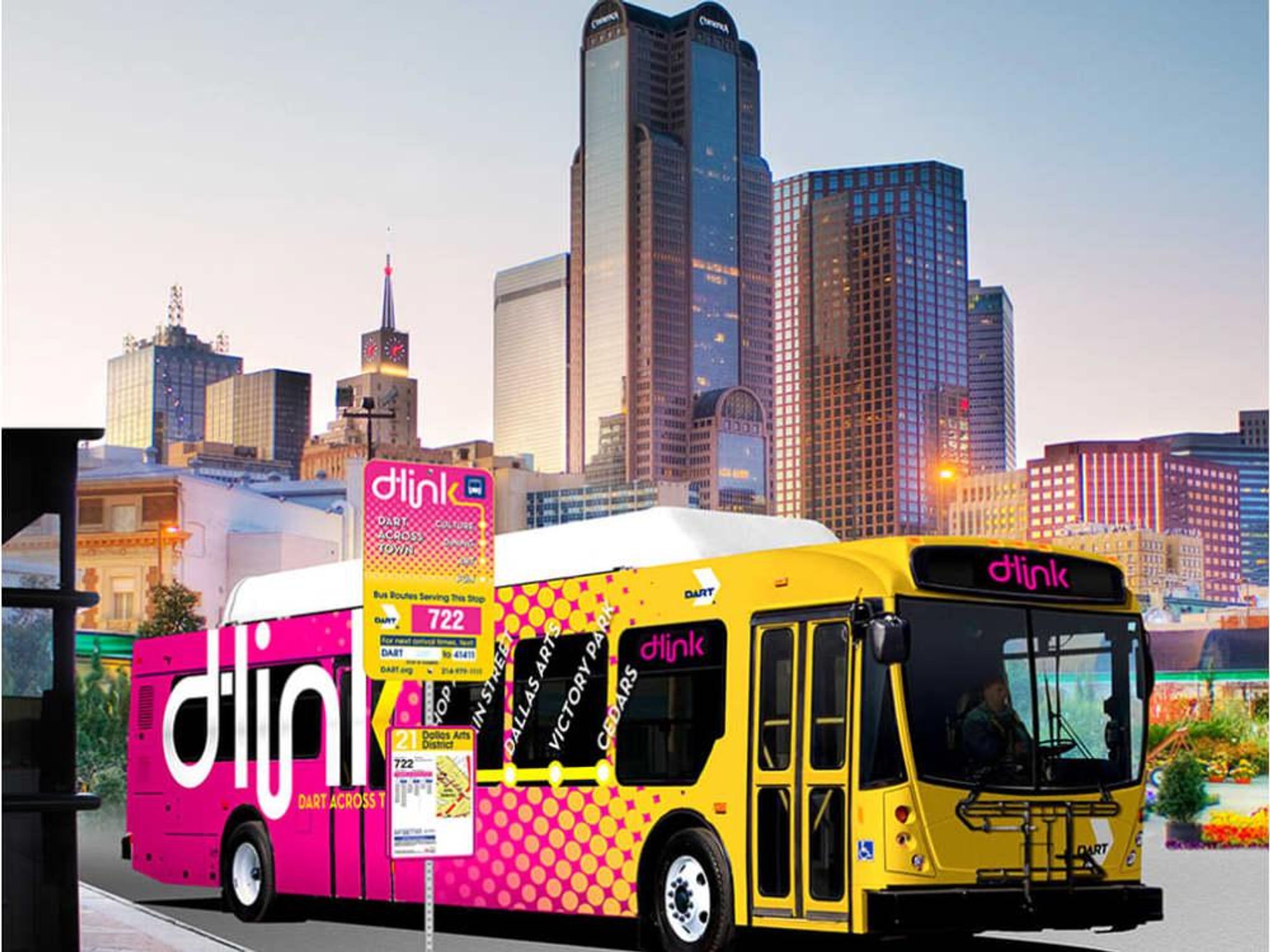 D-Link is a free shuttle in downtown Dallas