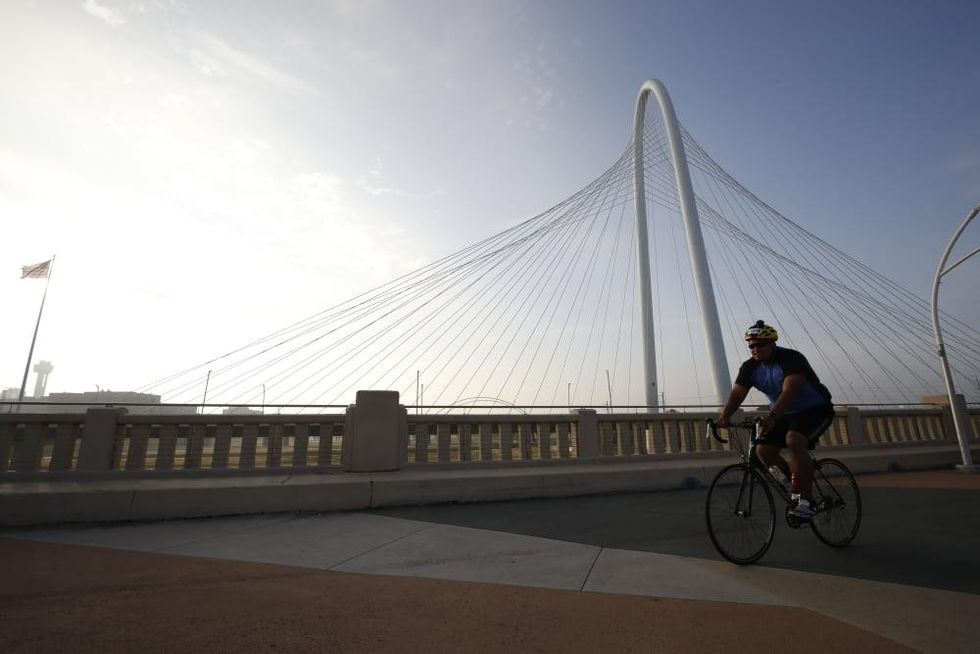 Dallas Bike Ride over Margaret Hunt Hill Bridge