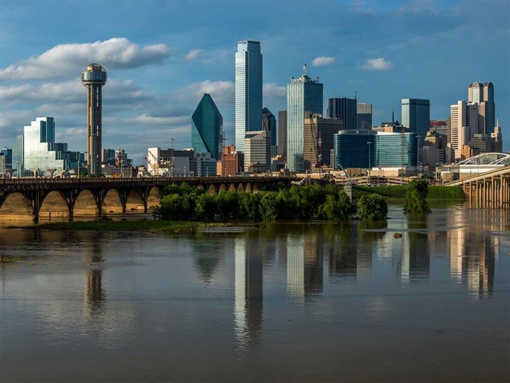 Dallas, city, skyline, Trinity