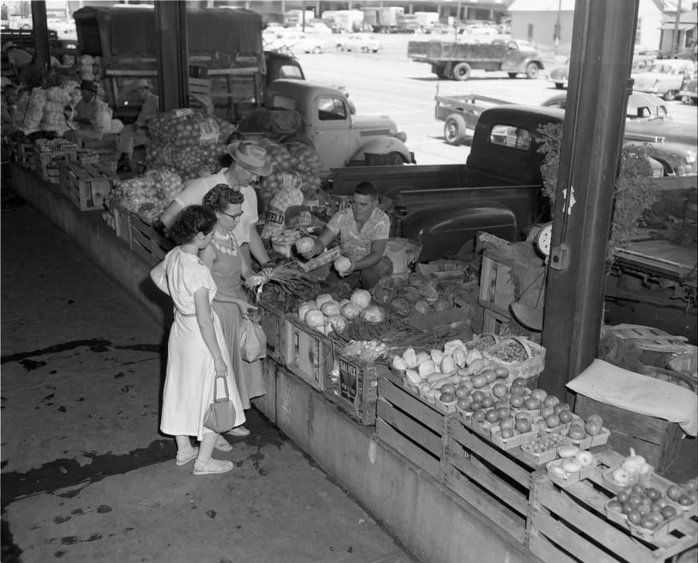 Dallas Farmers Market in late 1940s or early 1950s