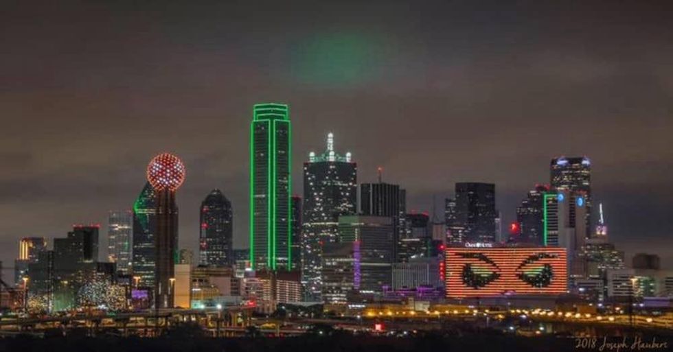 Dallas skyline at Halloween