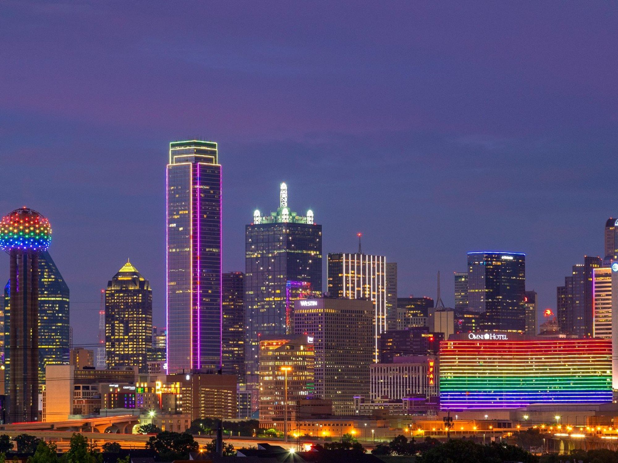 Dallas skyline rainbow pride