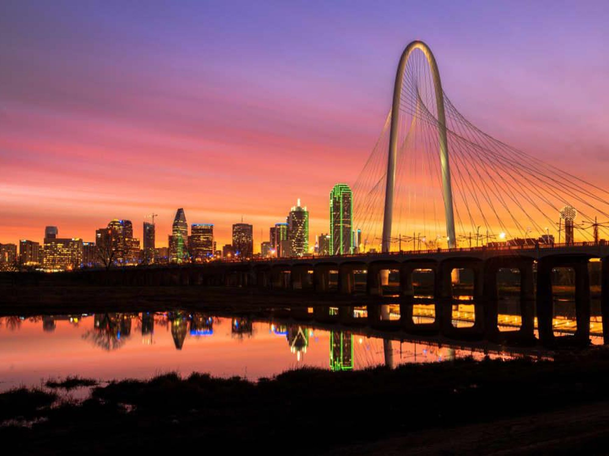 Dallas skyline sunrise