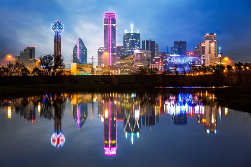 Dallas skyline with reflection