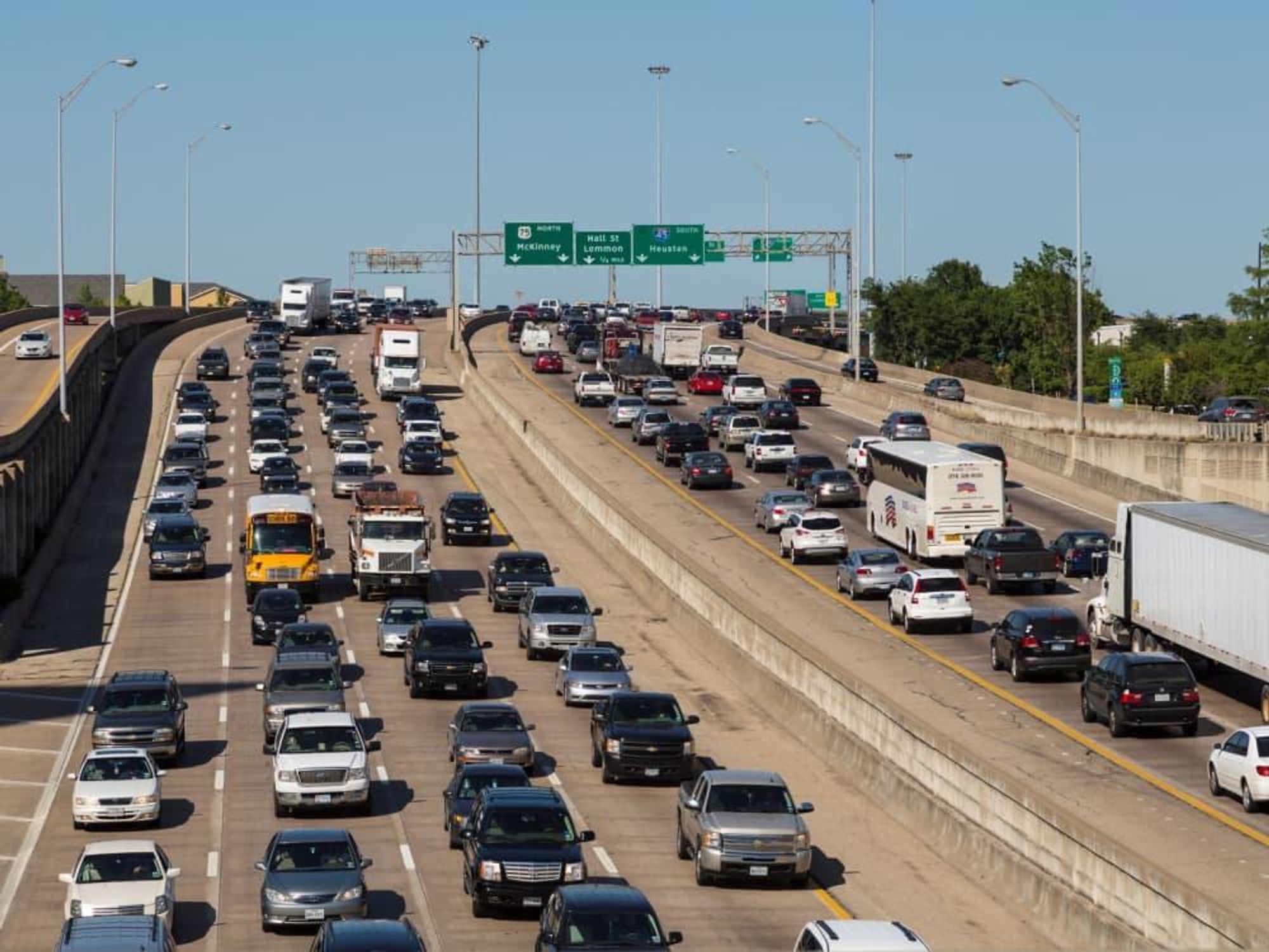 Dallas traffic, I75, Central Expressway, highway
