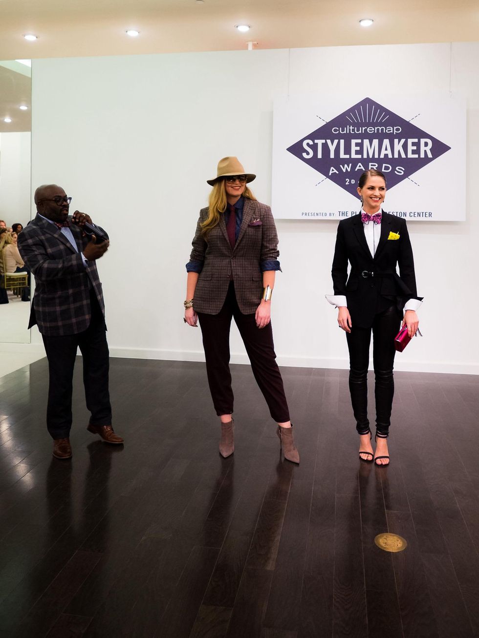 David Goltl and his models at 2014 CultureMap Stylemaker Awards