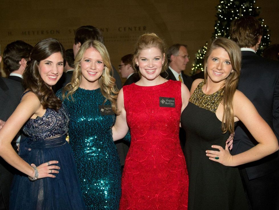 Debutantes Kay Hitzelberger, Madeline Clyde, Virginia Bentley, and Annabel Toole, deb presentation