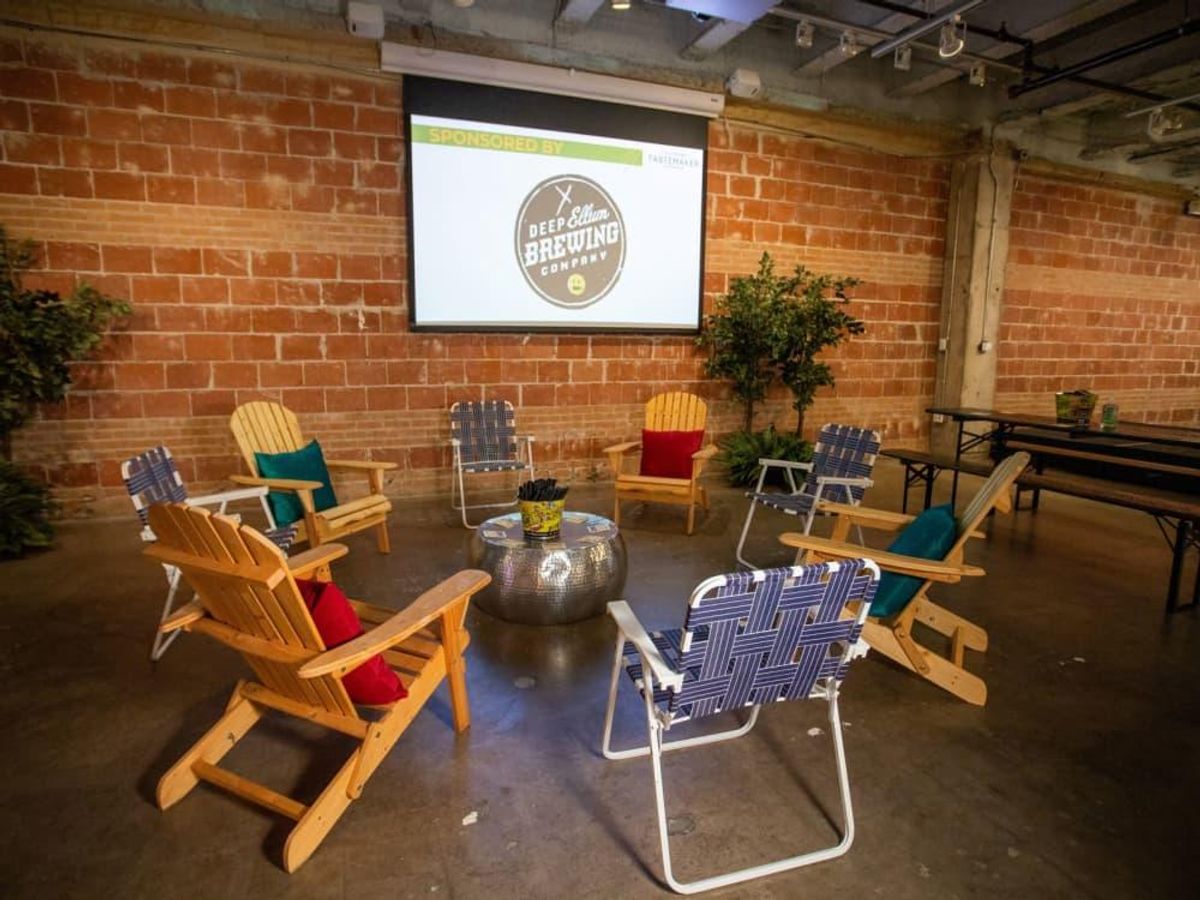 The Deep Ellum Brewing "beer garden" provided a nice place to spread