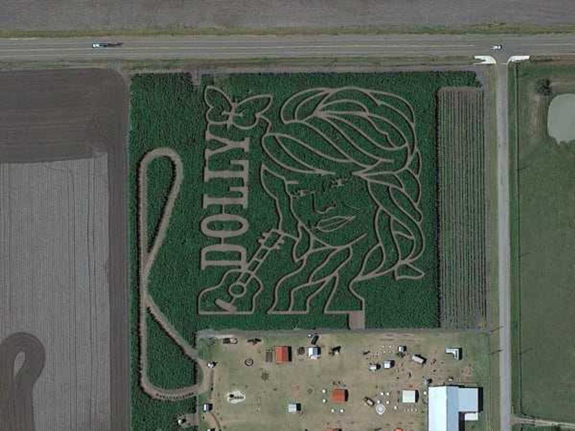 Dolly Parton corn maze.