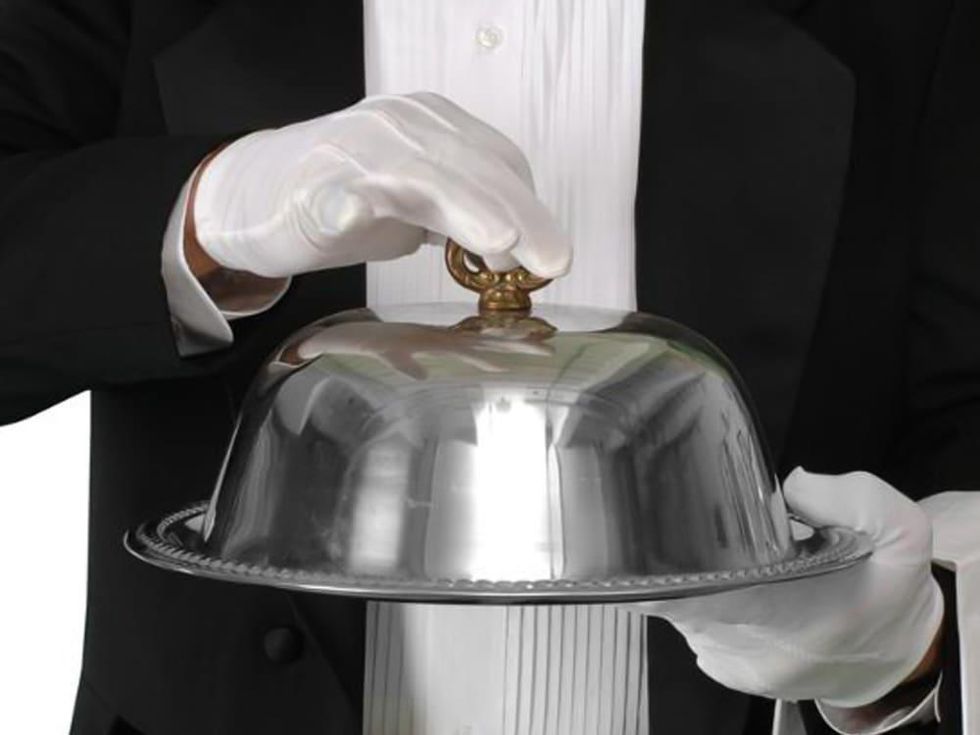 dome waiter white gloves