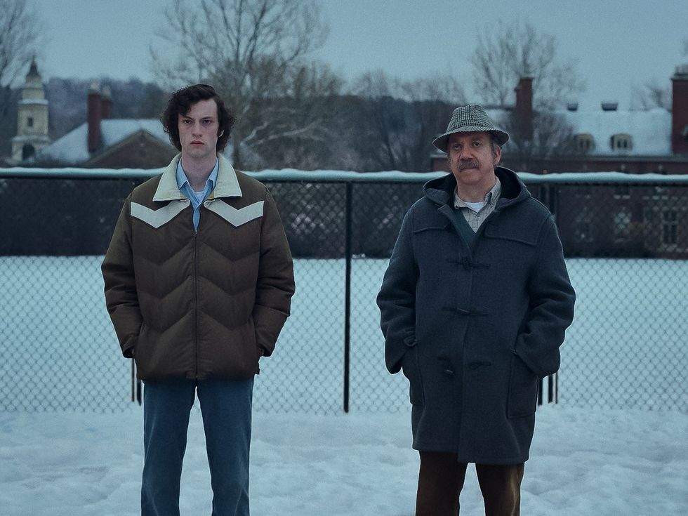 Dominic Sessa and Paul Giamatti in The Holdovers